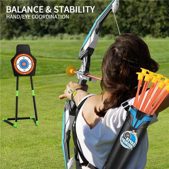 Bow & Arrow Set for Kids 4-8, Archery Set w/ LED Light 10 Suction Cup Arrows - Picture 2 of 7